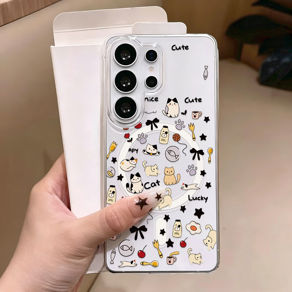 Phone Cases Galaxy A16 5G - Urocze etui magnetyczne z kotkiem na