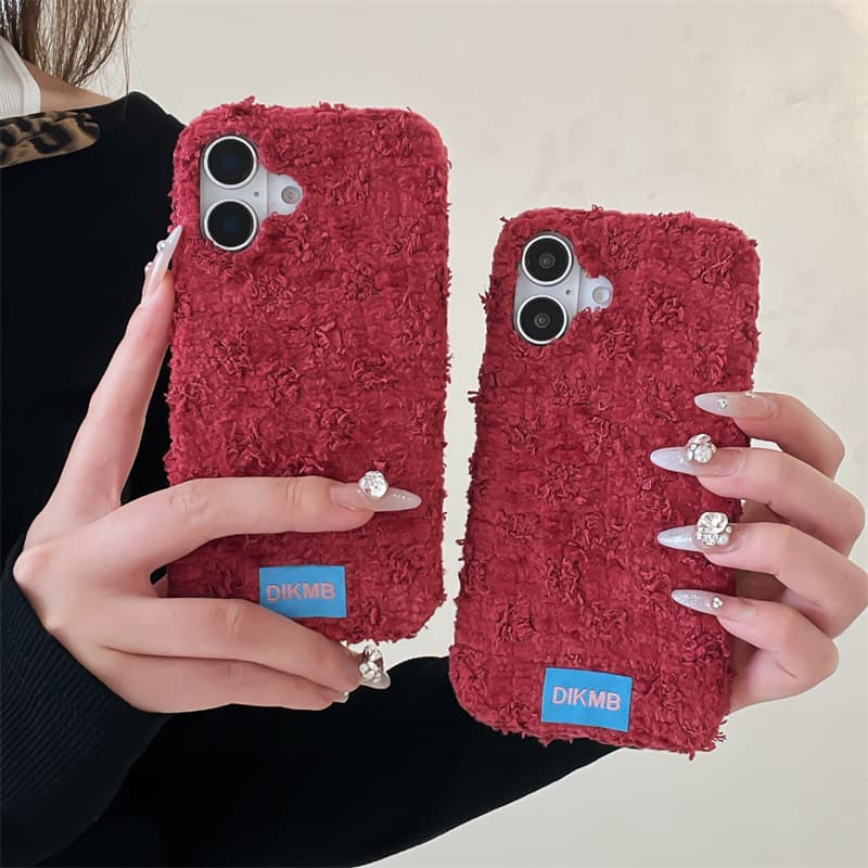 Phone Cases For Iphone 16 - Czerwone, puszyste etui na telefon z